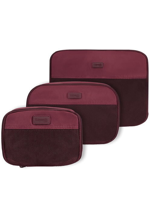 Lipault Lipault Travel Accessories Set Of 3 Packing Cubes  Bordeaux